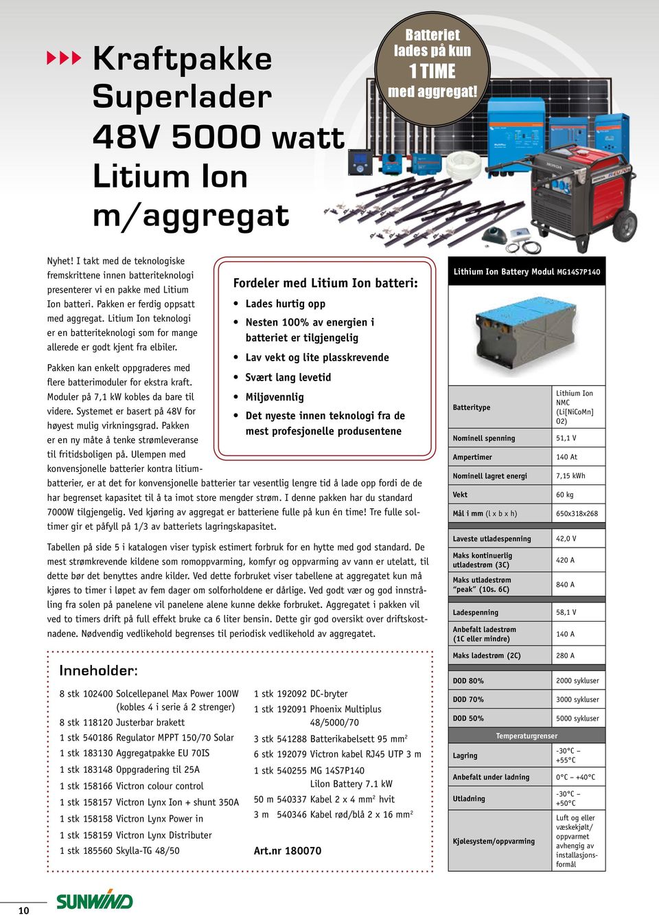 Litium Ion teknologi er en batteriteknologi som for mange allerede er godt kjent fra elbiler. Pakken kan enkelt oppgraderes med flere batterimoduler for ekstra kraft.