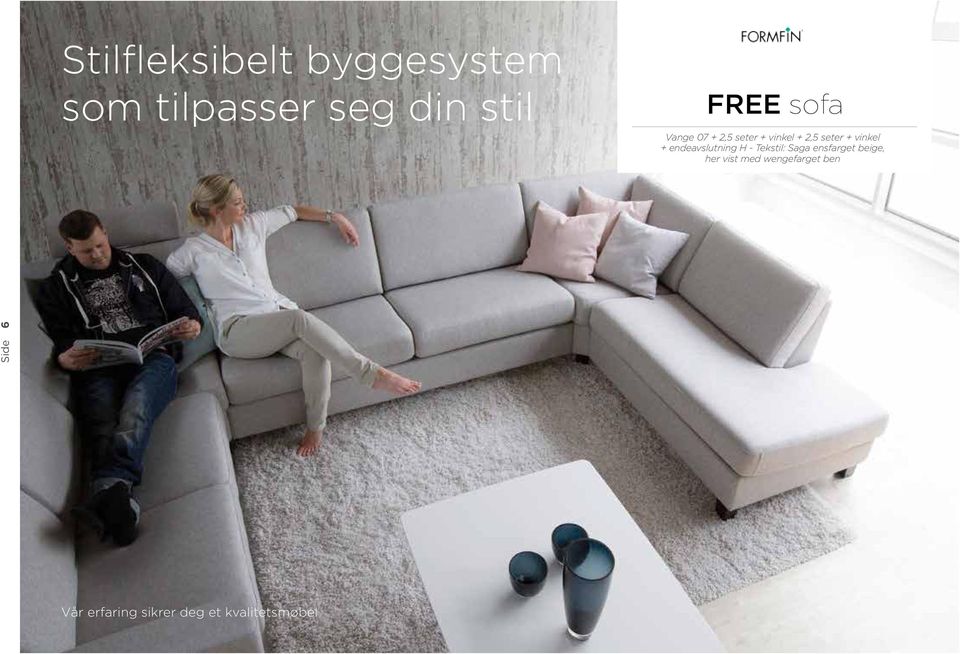 endeavslutning H - Tekstil: Saga ensfarget beige, her vist