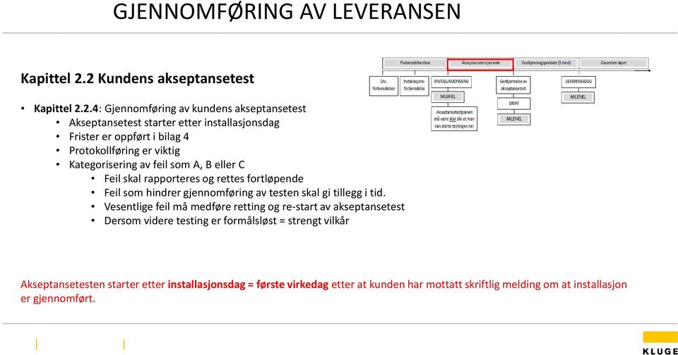 Protokollføring er viktig Kategorisering av feil som A, B eller C Feil skal rapporteres og rettes fortløpende Feil som hindrer gjennomføring av testen skal gi