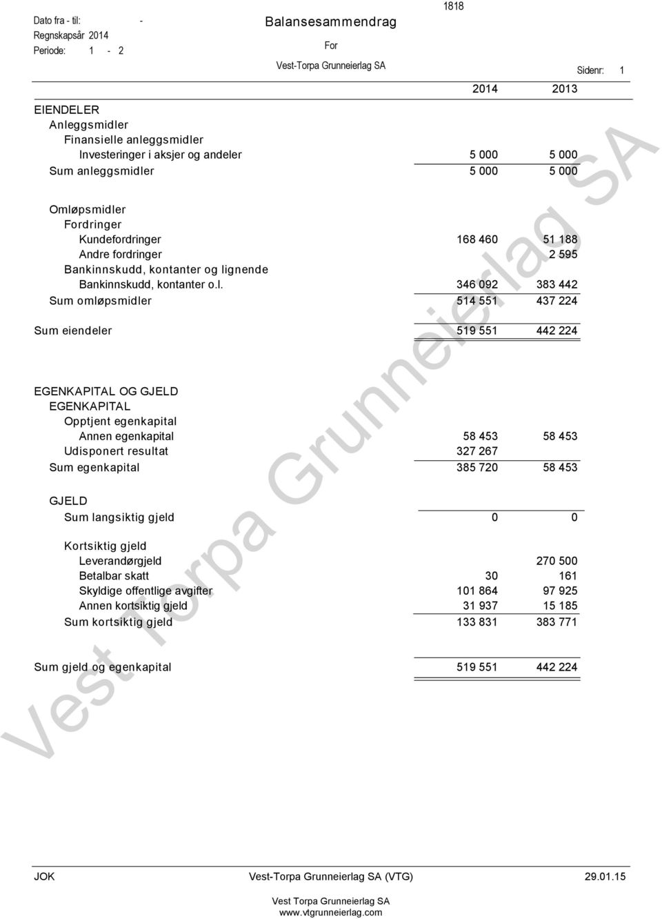 gnende Bankinnskudd, kontanter o.l.