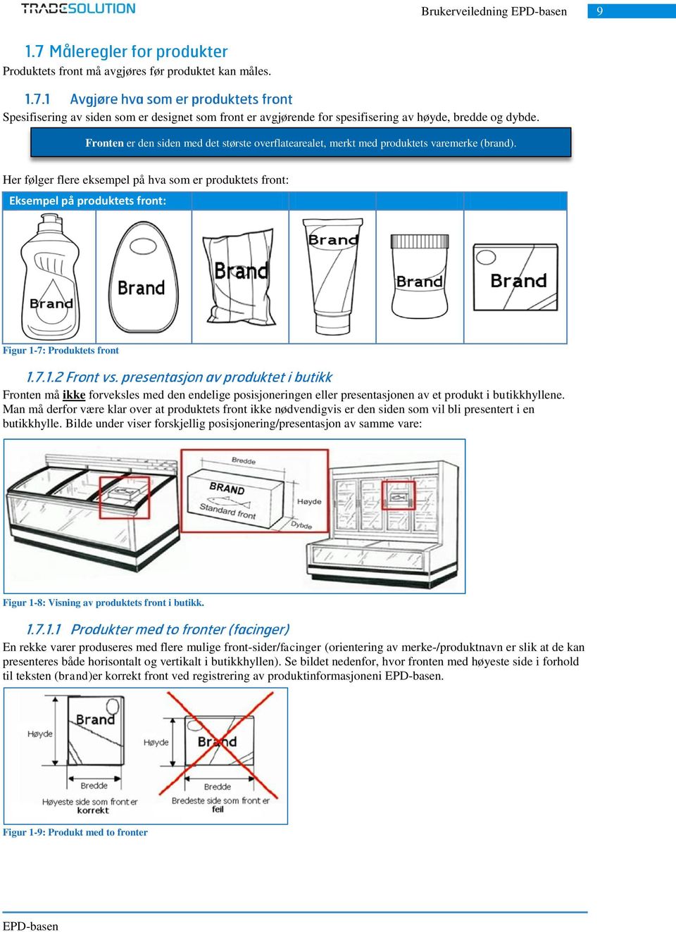 Her følger flere eksempel på hva som er produktets front: Eksempel på produktets front: Figur 1-7: Produktets front 1.7.1.2 Front vs.