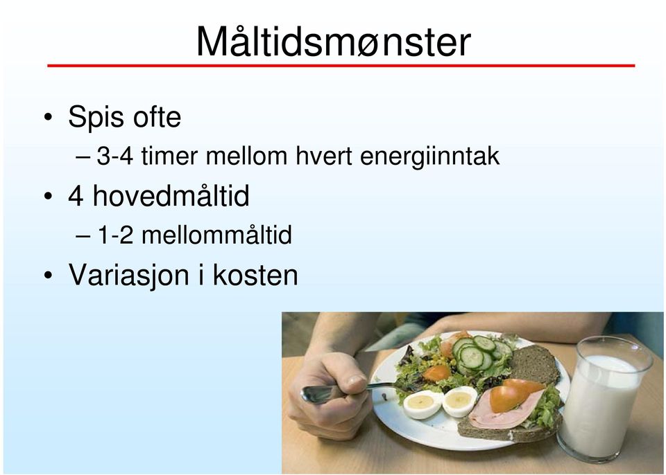 energiinntak 4 hovedmåltid