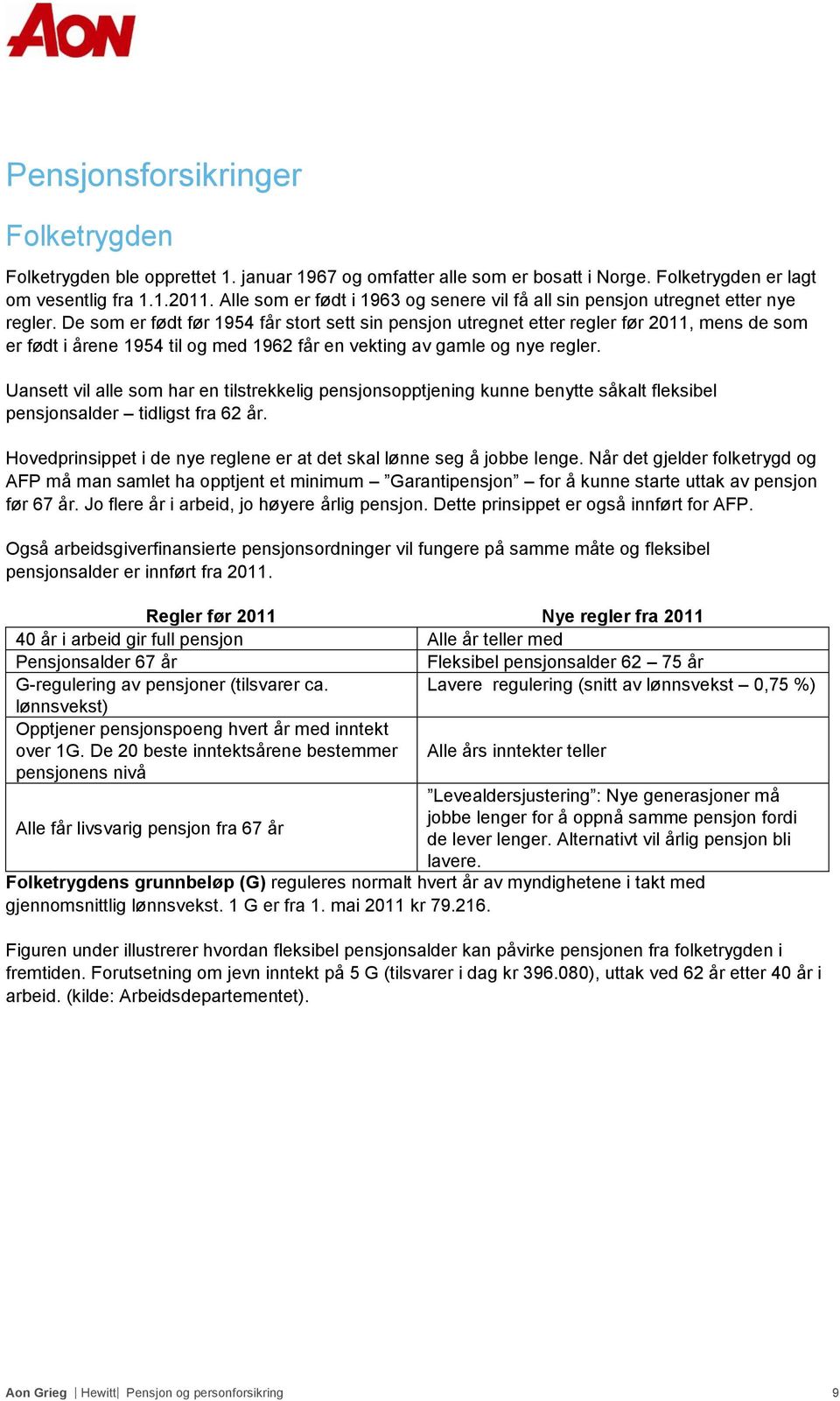 De som er født før 1954 får stort sett sin pensjon utregnet etter regler før 2011, mens de som er født i årene 1954 til og med 1962 får en vekting av gamle og nye regler.