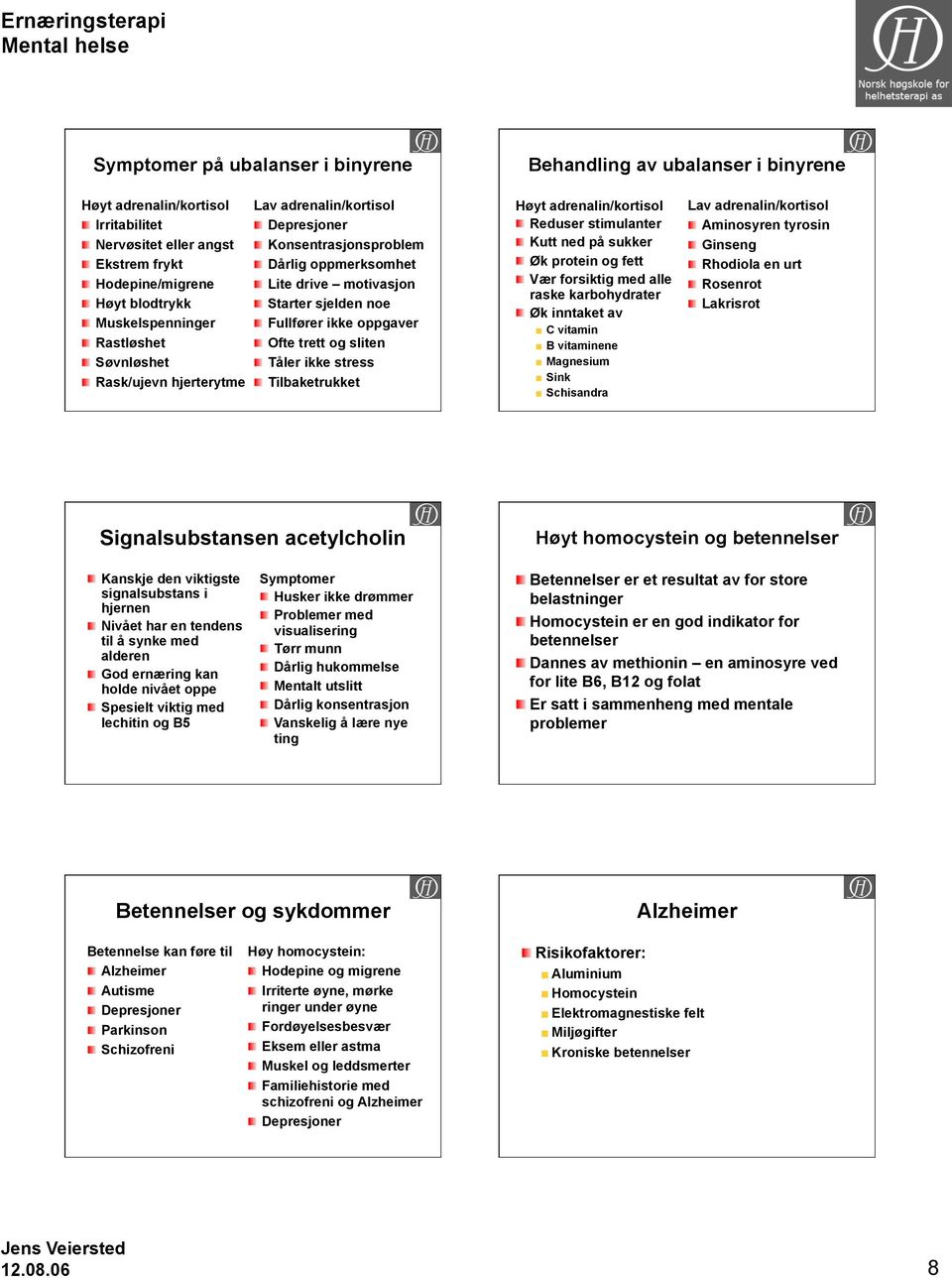 Tåler ikke stress Tilbaketrukket Høyt adrenalin/kortisol Reduser stimulanter Kutt ned på sukker Øk protein og fett Vær forsiktig med alle raske karbohydrater Øk inntaket av C vitamin B vitaminene