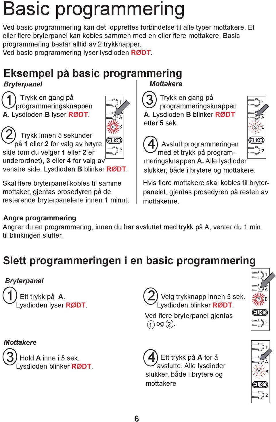 Trykk innen 5 sekunder på eller for valg av høyre side (om du velger eller er underordnet), eller for valg av venstre side. Lysdioden blinker RØDT.