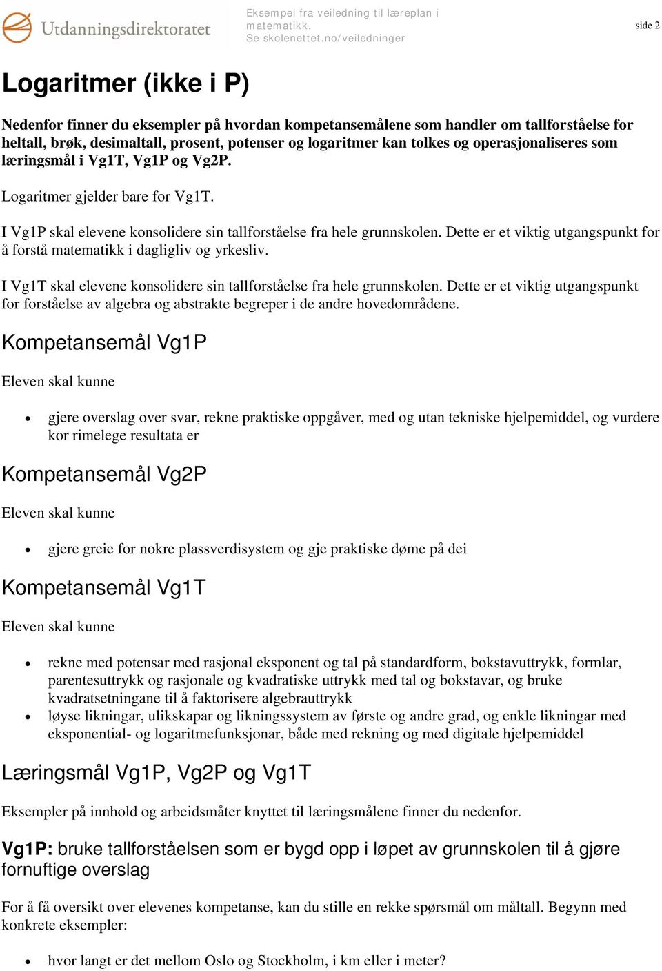 Dette er et viktig utgangspunkt for å forstå matematikk i dagligliv og yrkesliv. I Vg1T skal elevene konsolidere sin tallforståelse fra hele grunnskolen.