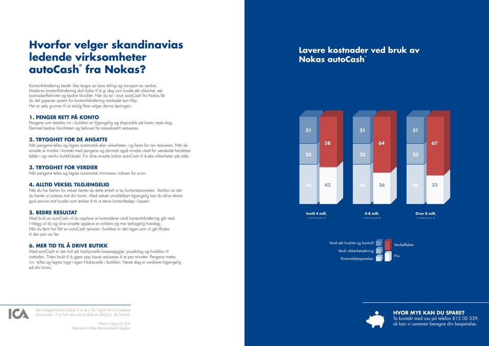 Når du tar i bruk autocash fra Nokas får du det ypperste system for kontanthåndtering markedet kan tilby. Her er seks grunner til at stadig flere velger denne løsningen: 1.