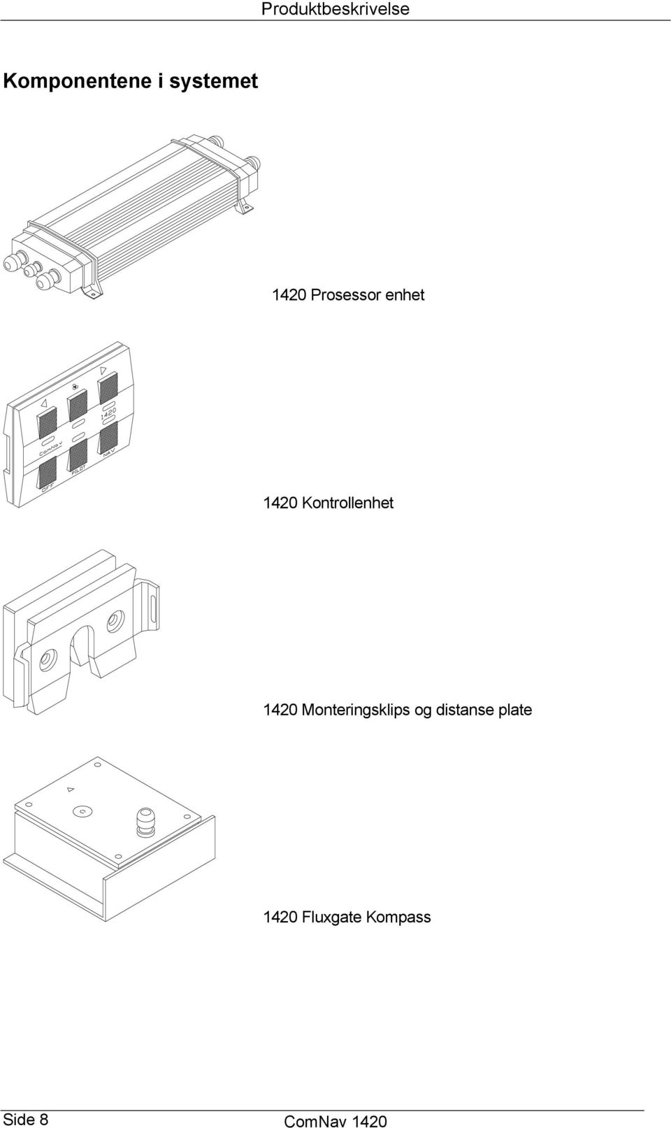 Kontrollenhet 1420 Monteringsklips og