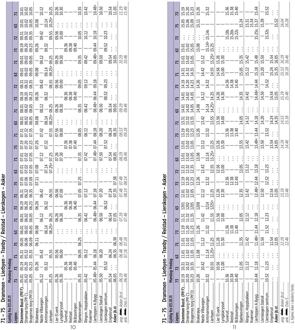 02 08.02 08.20 08.32 09.02 09.02 09.20 09.32 10.02 10.02 Bragernes torg (Plf D)...05.05 05.23 05.35 06.09 06.05 06.05 06.23 06.35 07.09 07.05 07.05 07.23 07.35 08.05 08.05 08.23 08.35 09.05 09.05 09.23 09.