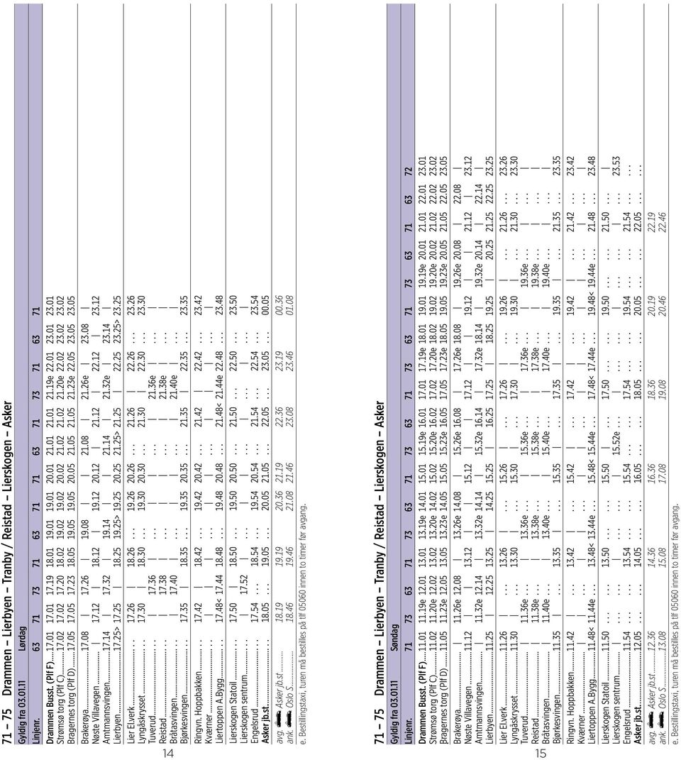 05 21.05 21.05 21.23e 22.05 23.05 23.05 Brakerøya...17.08 17.26 19.08 21.08 21.26e 23.08 Nøste Villavegen... 17.12 18.12 19.12 20.12 21.12 22.12 23.12 Amtmannsvingen...17.14 17.32 19.14 21.14 21.32e 23.