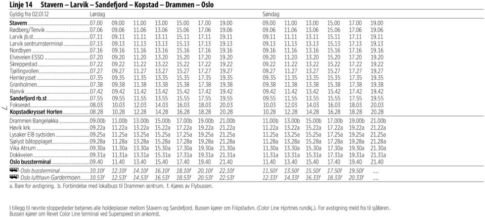 13 11.13 13.13 15.13 17.13 19.13 09.13 11.13 13.13 15.13 17.13 19.13 Nordbyen...07.16 09.16 11.16 13.16 15.16 17.16 19.16 09.16 11.16 13.16 15.16 17.16 19.16 Elveveien ESSO...07.20 09.20 11.20 13.