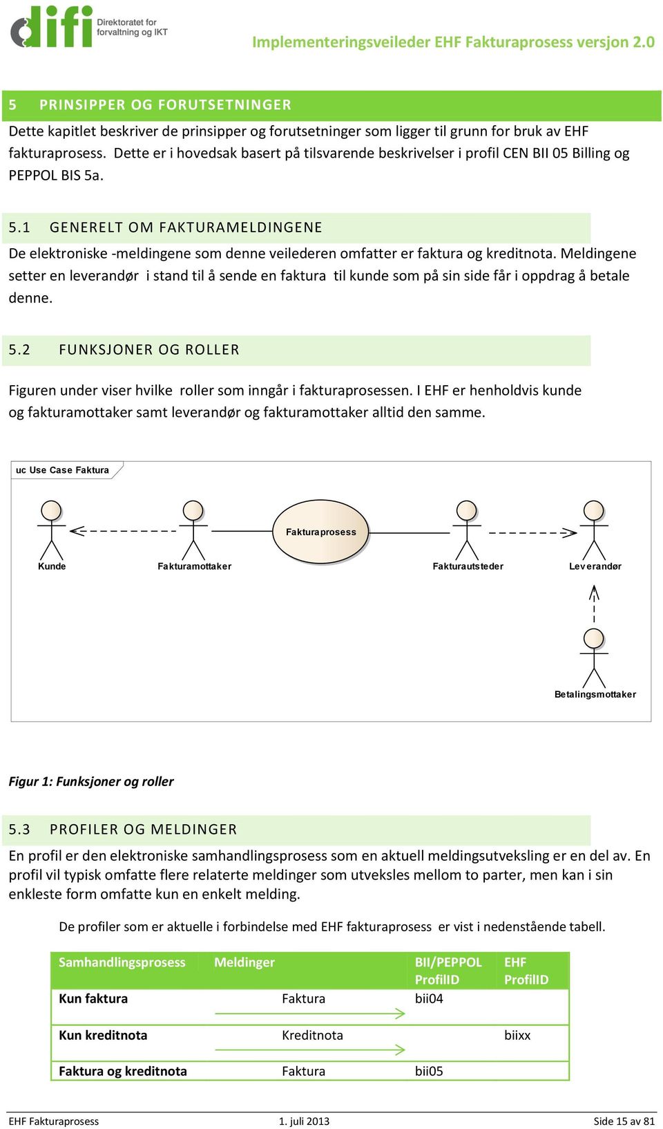 . 5.1 GENERELT OM AKTURAMELDINGENE De elektroniske -meldingene som denne veilederen omfatter er faktura og kreditnota.