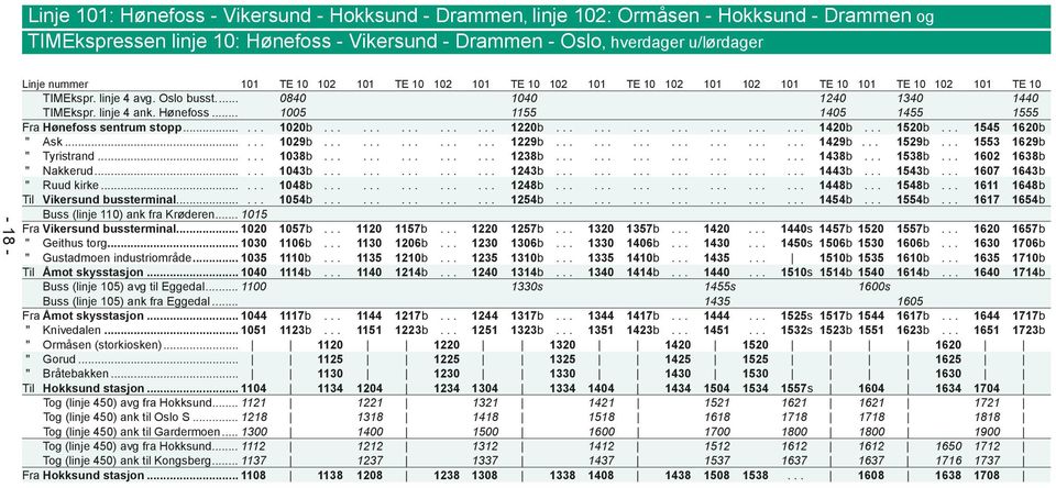 .. 1005 1155 1405 1455 1555 Fra Hønefoss sentrum stopp...... 1020b............... 1220b..................... 1420b... 1520b... 1545 1620b " Ask...... 1029b............... 1229b..................... 1429b.