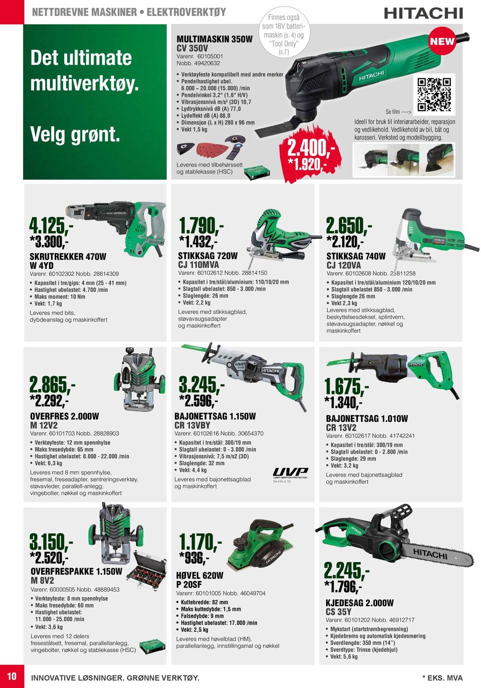 000) /min Pendelvinkel 3,2 (1,6 H/V) Vibrasjonsnivå m/s² (3D) 10,7 Lydtrykksnivå db (A) 77,0 Lydeffekt db (A) 88,0 Dimensjon (L x H) 280 x 96 mm Vekt 1,5 kg Leveres med tilbehørssett og stablekasse