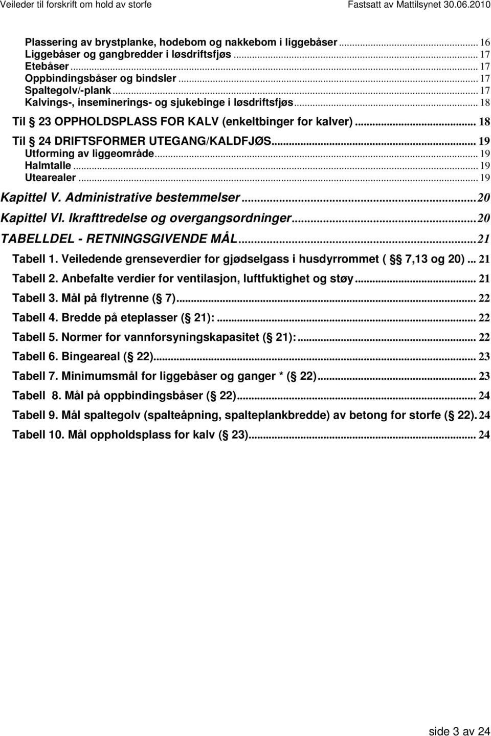 .. 19 Halmtalle... 19 Utearealer... 19 Kapittel V. Administrative bestemmelser...20 Kapittel VI. Ikrafttredelse og overgangsordninger...20 TABELLDEL - RETNINGSGIVENDE MÅL...21 Tabell 1.