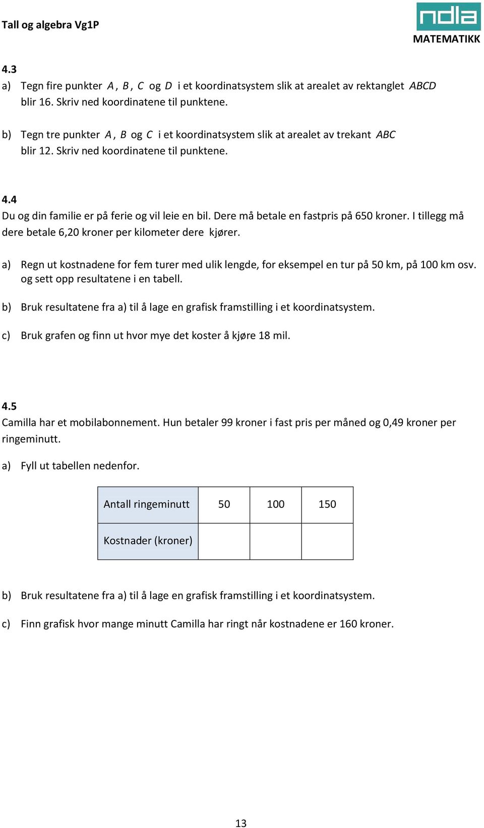 Dere må betale en fastpris på 650 kroner. I tillegg må dere betale 6,20 kroner per kilometer dere kjører.