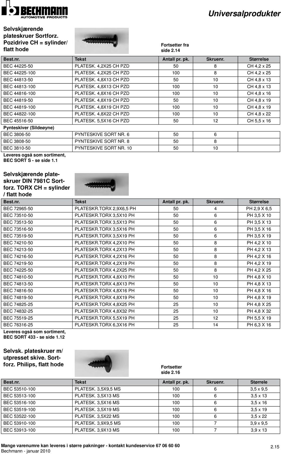 4,8X13 CH PZD 100 10 CH 4,8 x 13 BEC 44816-100 PLATESK. 4,8X16 CH PZD 100 10 CH 4,8 x 16 BEC 44819-50 PLATESK. 4,8X19 CH PZD 50 10 CH 4,8 x 19 BEC 44819-100 PLATESK.