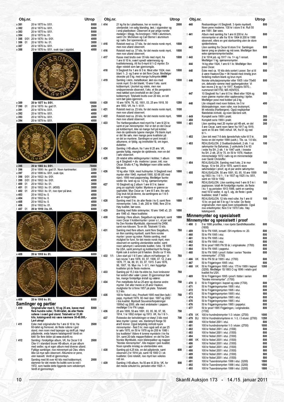 3 medaljer i tillegg, fra kroningen i 1906 i aluminium, I 441 Album med samling fra 1 øre til kr. Av samt Chr. Michelsen og Carl Berner i aluminium I 385 0/01 