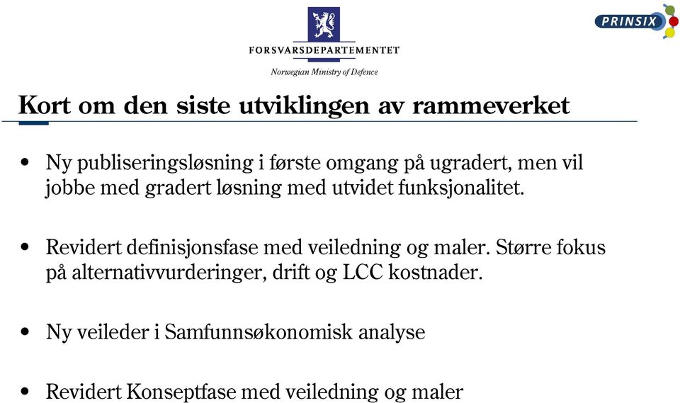 Revidert definisjonsfase med veiledning og maler.