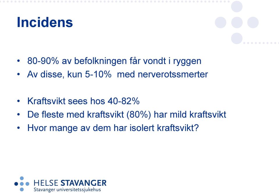 sees hos 40-82% De fleste med kraftsvikt (80%) har