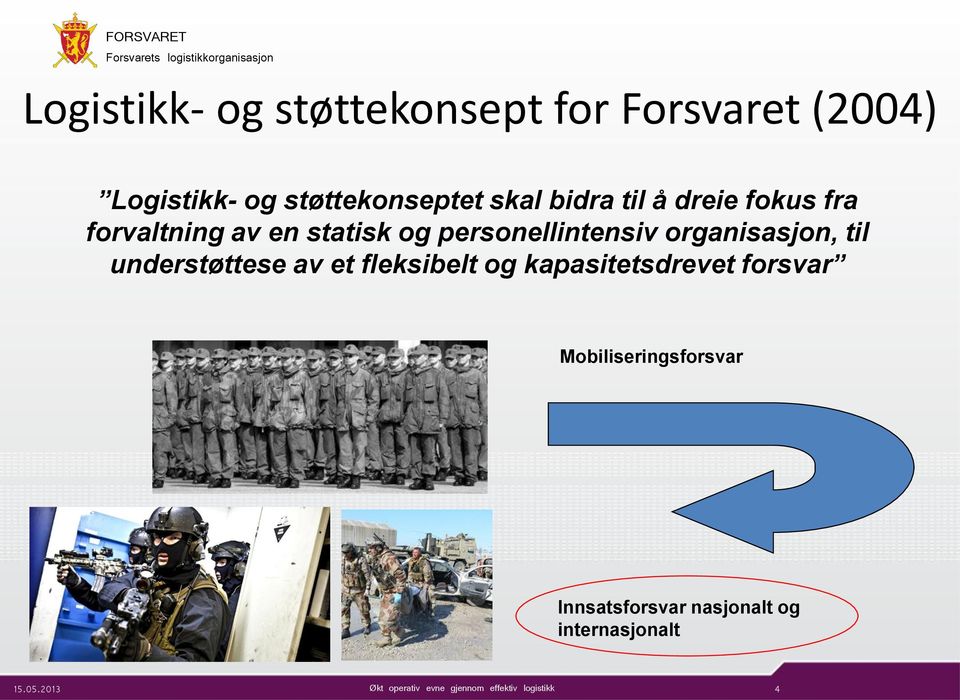 og personellintensiv organisasjon, til understøttese av et fleksibelt og