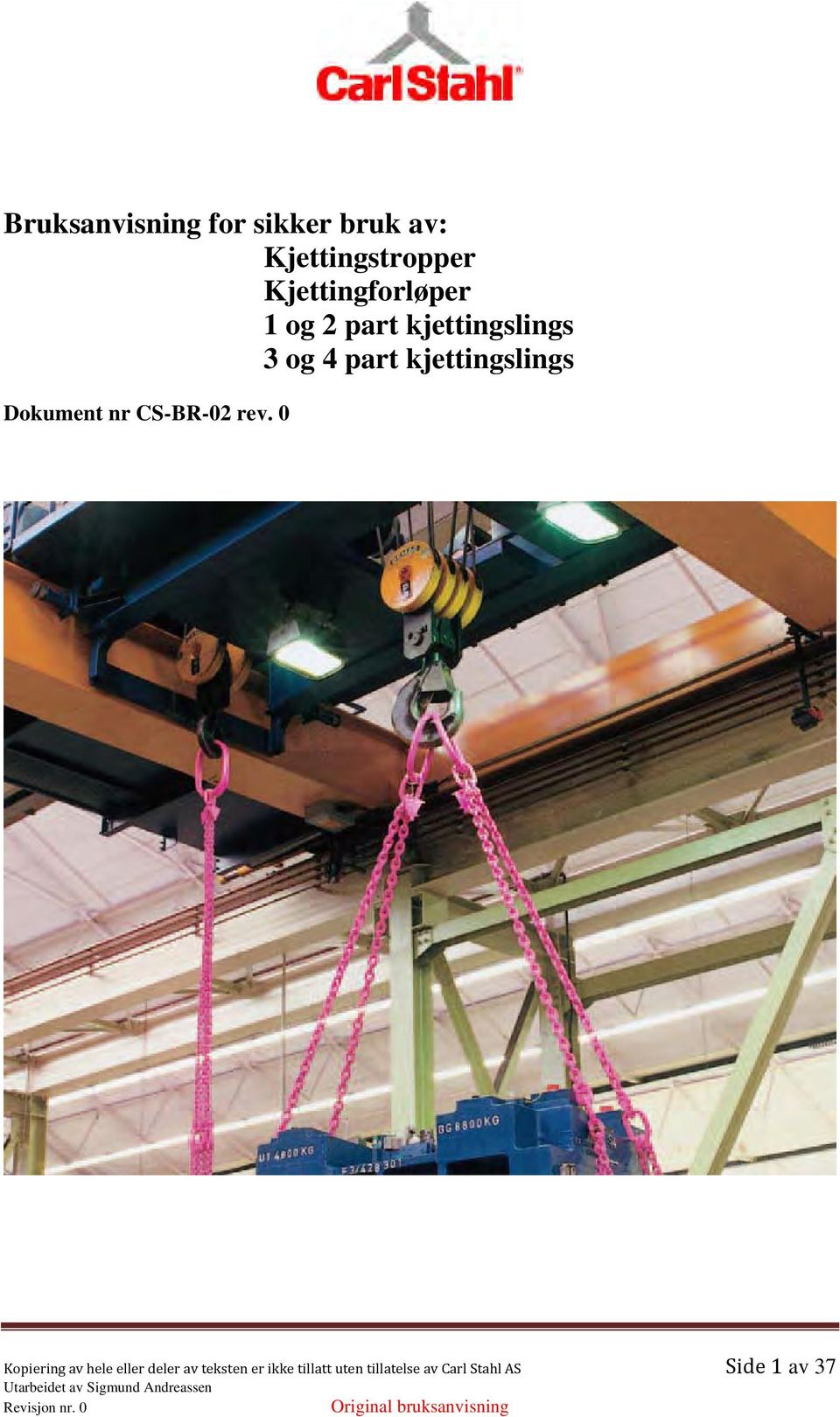 kjettingslings Dokument nr CS-BR-02 rev.