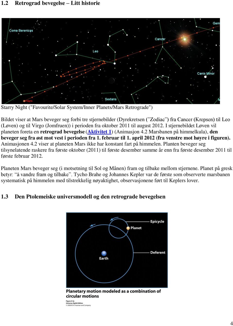 2 Marsbanen på himmelkula), den beveger seg fra øst mot vest i perioden fra 1. februar til 1. april 2012 (fra venstre mot høyre i figuren). Animasjonen 4.