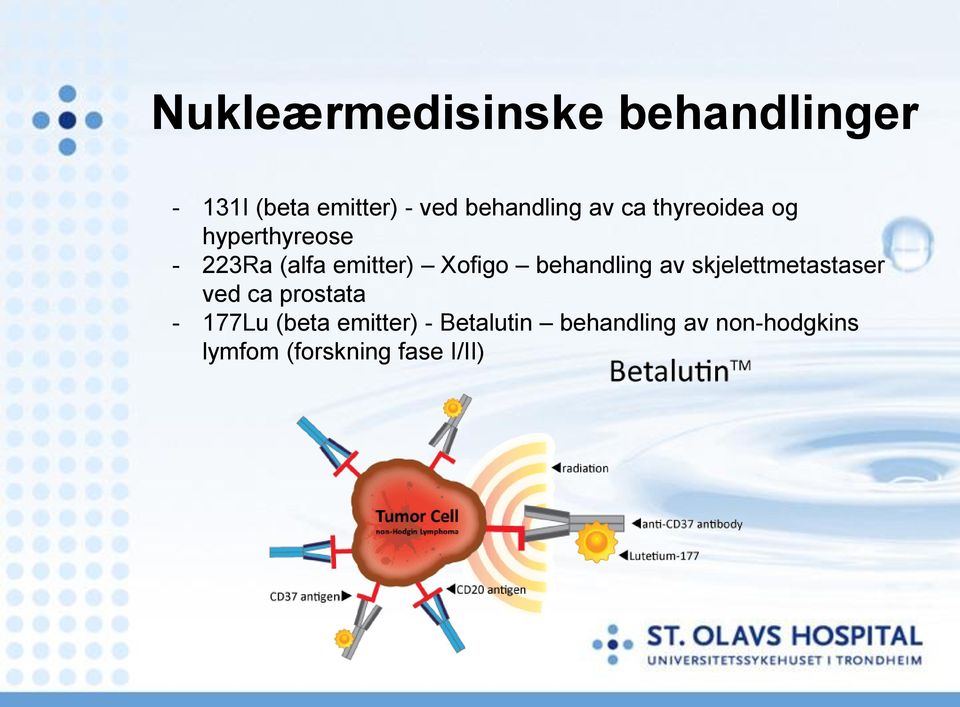 Xofigo behandling av skjelettmetastaser ved ca prostata - 177Lu