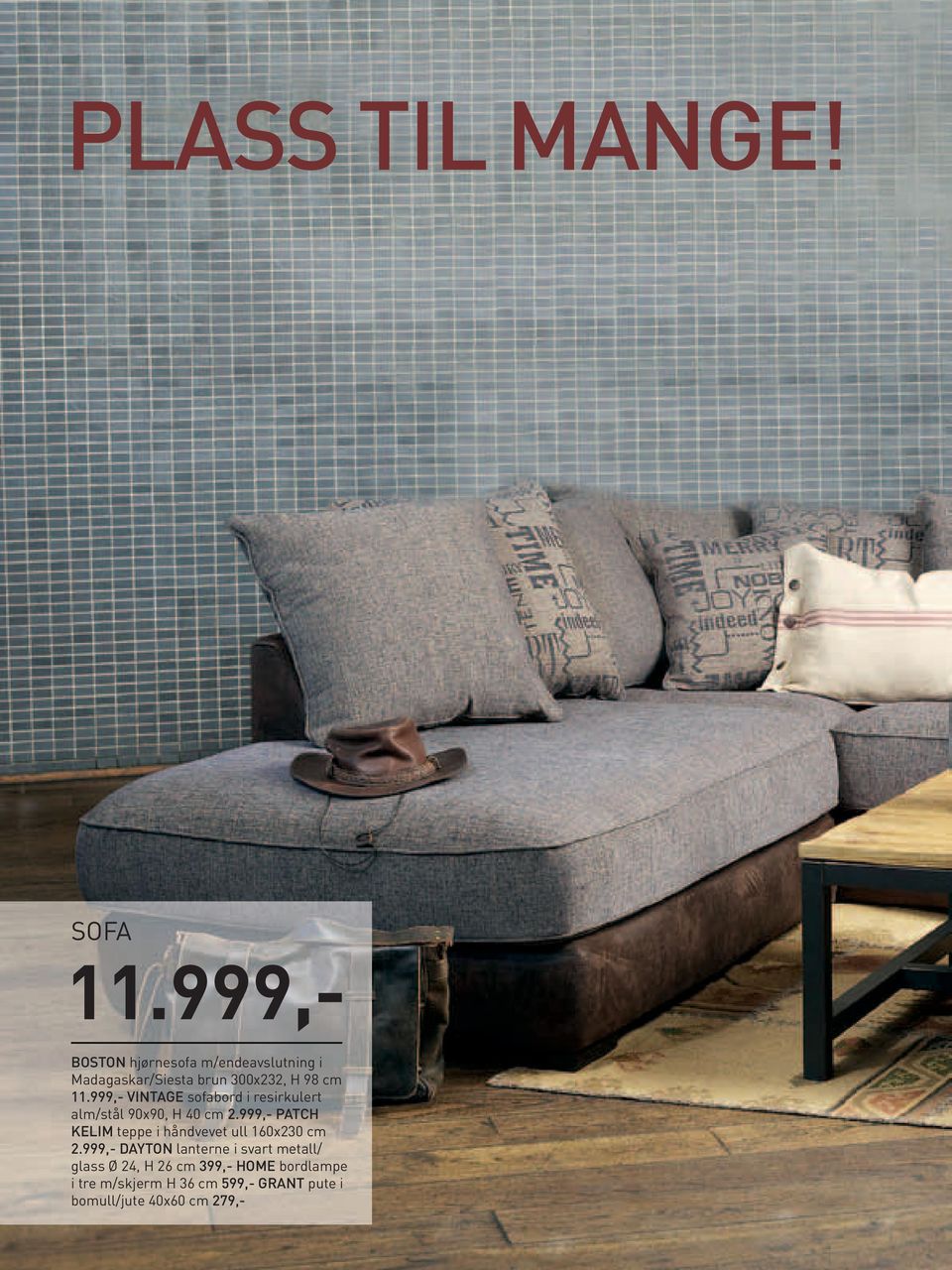 999,- VINTAgE sofabord i resirkulert alm/stål 90x90, H 40 cm 2.