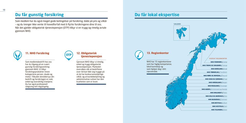 Regionkontor OVERSIKT REGIONKONTOR: Som medlemsbedrift hos oss har du tilgang på en svært gunstig forsikringsordning gjennom NHO.