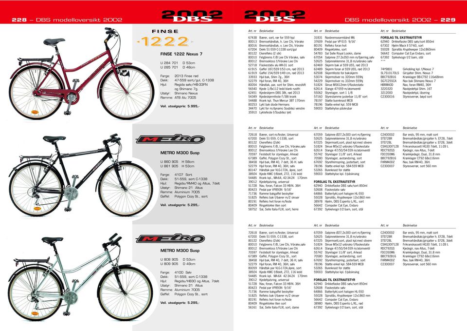 Lee Chi, V-brake 67204 Dekk 51-559 C-1338 sort/gul 80122 Ekerefleks (2 stk) 80010 Felgbrems F/B Lee Chi V-brake, sølv 52718 Flaskestativ alu WK-01 sort 61915 Gaffel 187/559 f/53 cm, rød 2013 61919