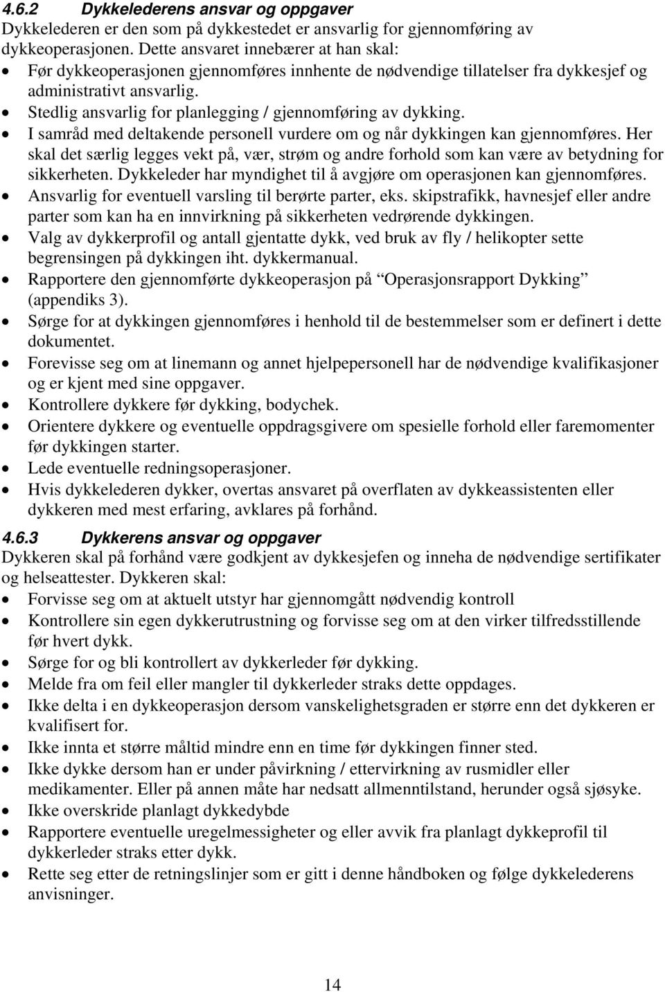 Stedlig ansvarlig for planlegging / gjennomføring av dykking. I samråd med deltakende personell vurdere om og når dykkingen kan gjennomføres.