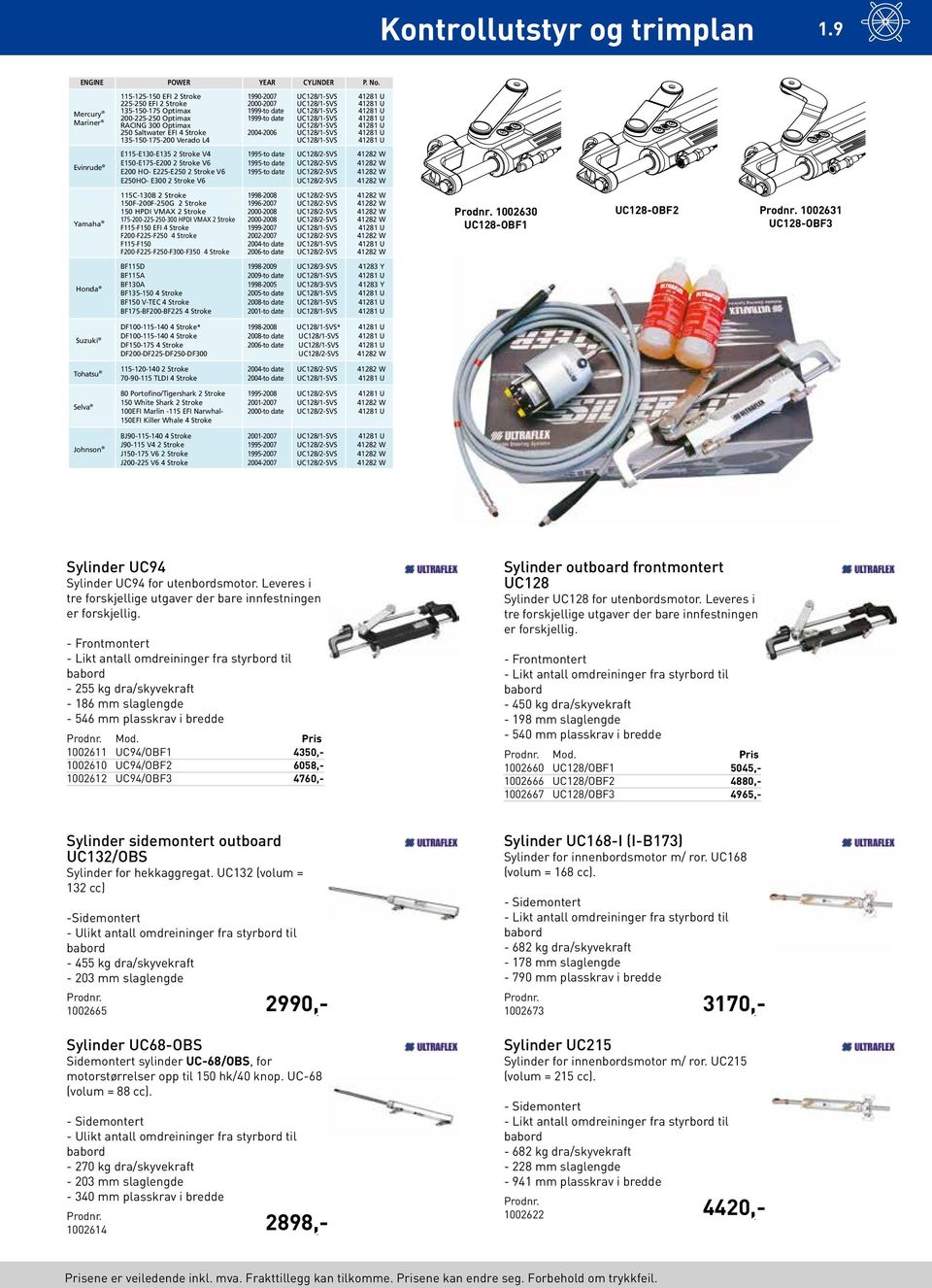 2004-2006 Evinrude E115-E130-E135 2 Stroke V4 E150-E175-E200 2 Stroke V6 E200 HO- E225-E250 2 Stroke V6 E250HO- E300 2 Stroke V6 Yamaha 115C-130B 2 Stroke 150F-200F-250G 2 Stroke 150 HPDI VMAX 2