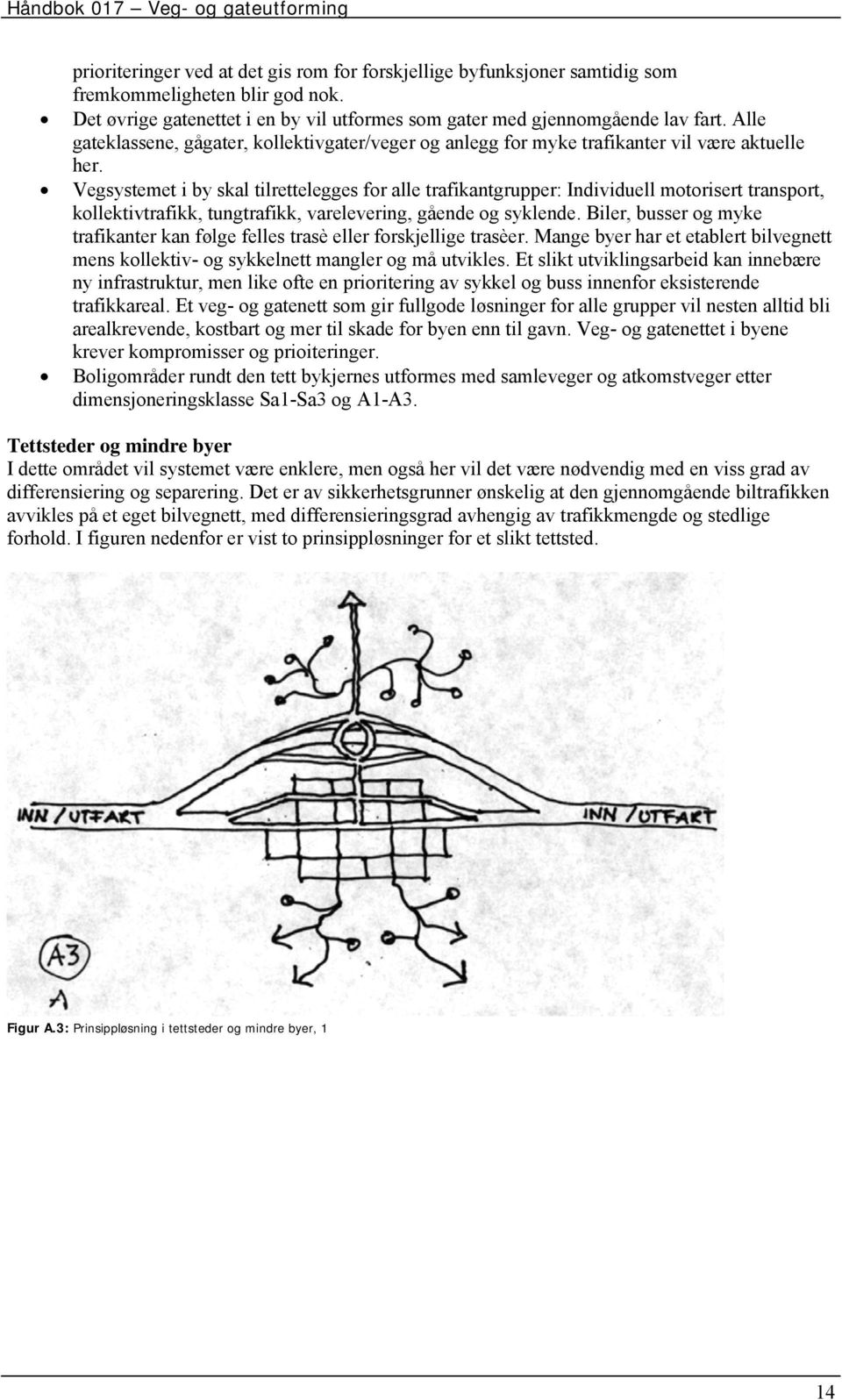 Vegsystemet i by skal tilrettelegges for alle trafikantgrupper: Individuell motorisert transport, kollektivtrafikk, tungtrafikk, varelevering, gående og syklende.