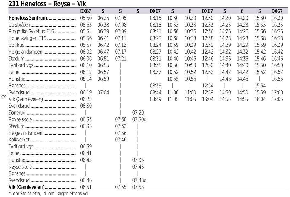 .. 05:56 06:41 07:11 08:23 10:38 10:38 12:38 14:28 14:28 15:38 16:38 Botilrud... 05:57 06:42 07:12 08:24 10:39 10:39 12:39 14:29 14:29 15:39 16:39 Helgelandsmoen.