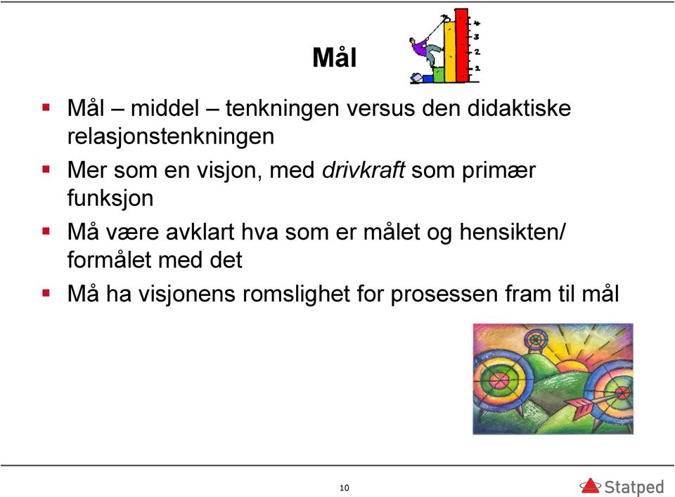 primær funksjon Må være avklart hva som er målet og