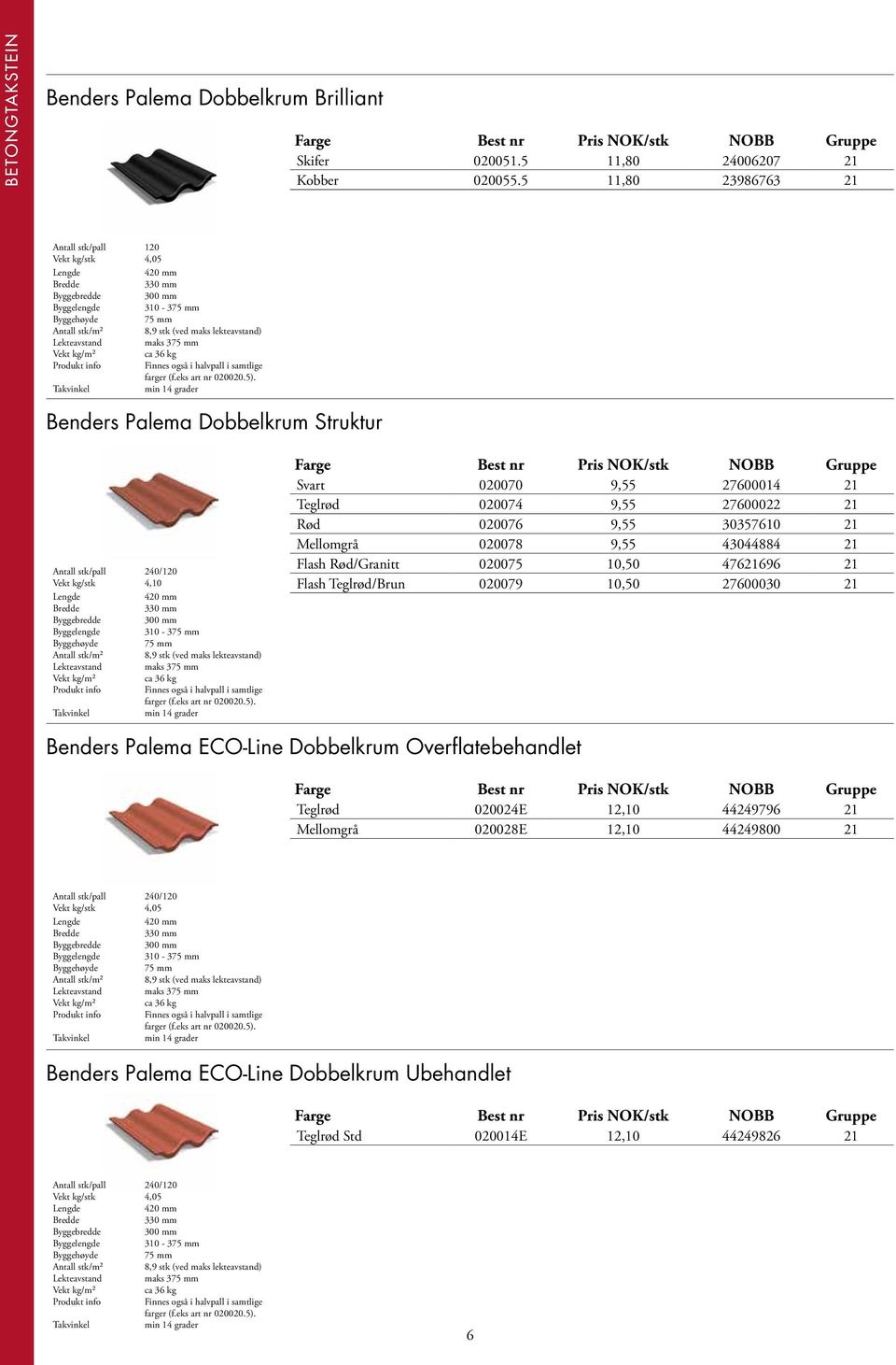 kg/m² ca 36 kg Produkt info Finnes også i halvpall i samtlige farger (f.eks art nr 020020.5).