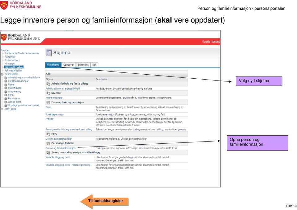 Person og familieinformasjon -