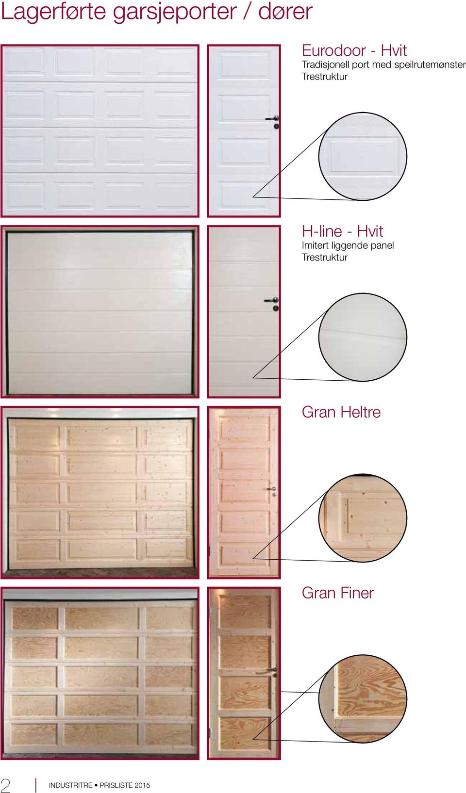 Trestruktur H-line - Hvit Imitert liggende panel