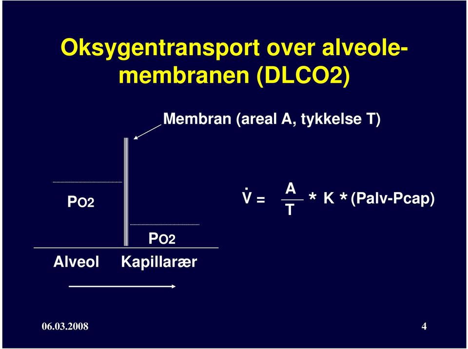 (areal A, tykkelse T) PO2.