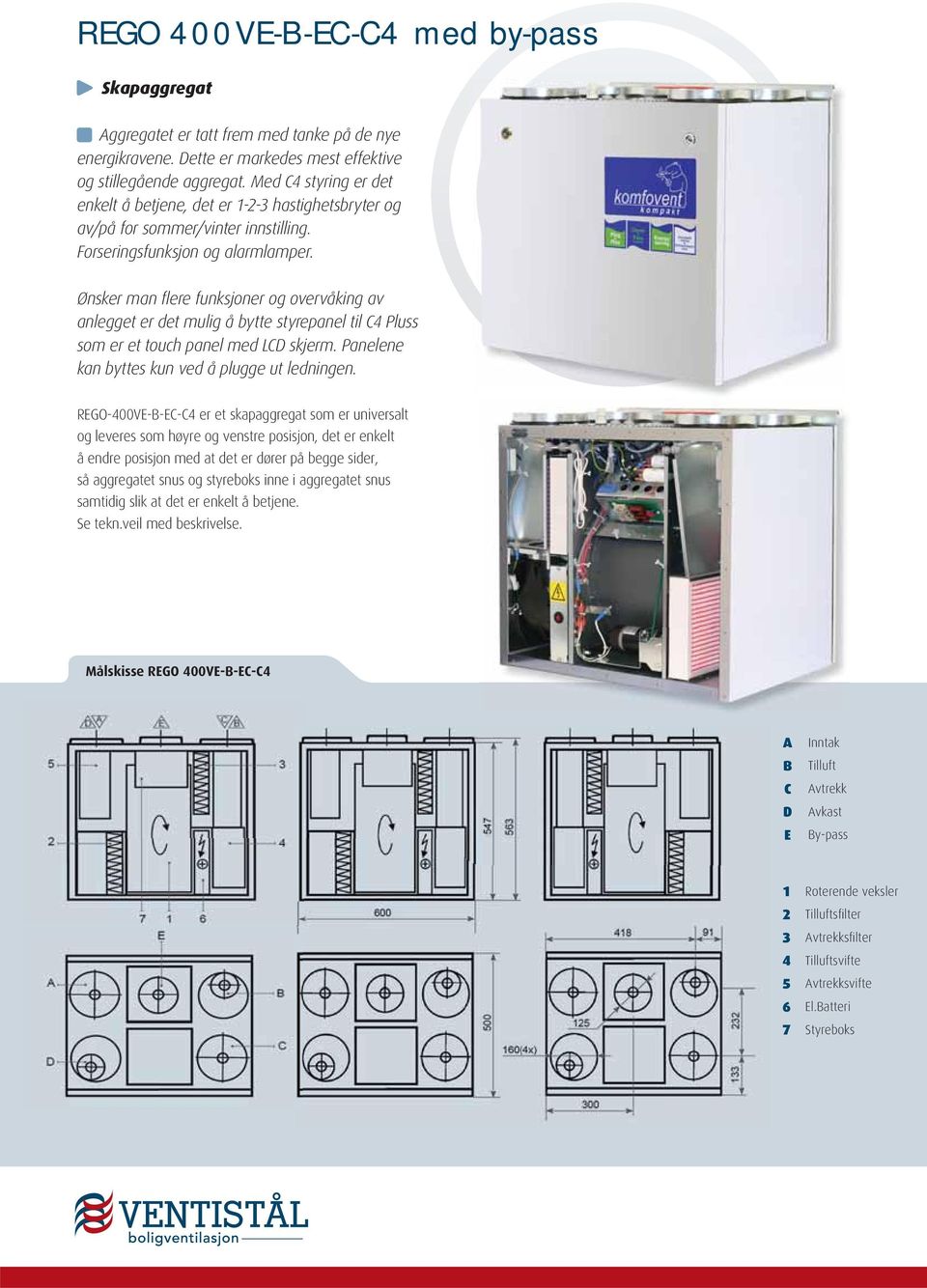 Ønsker man flere funksjoner og overvåking av anlegget er det mulig å bytte styrepanel til C4 Pluss som er et touch panel med LCD skjerm. Panelene kan byttes kun ved å plugge ut ledningen.