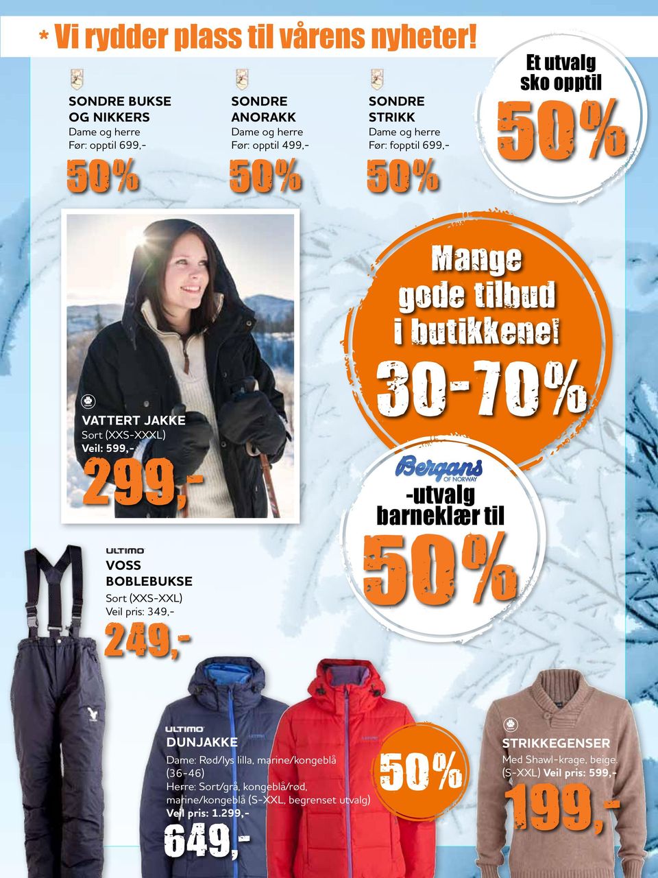 Et utvalg sko opptil Mange gode tilbud i butikkene!