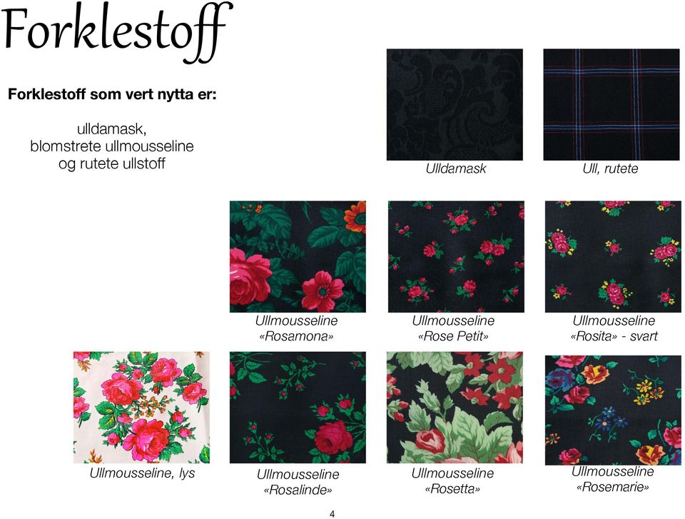 «Rosamona» Ullmousseline «Rose Petit» Ullmousseline «Rosita» - svart