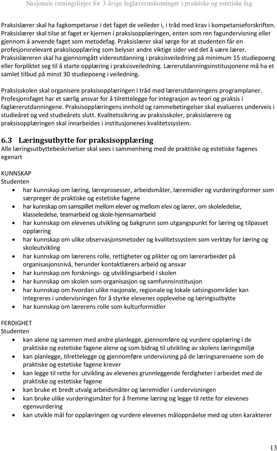 Praksislærer skal sørge for at studenten får en profesjonsrelevant praksisopplæring som belyser andre viktige sider ved det å være lærer.