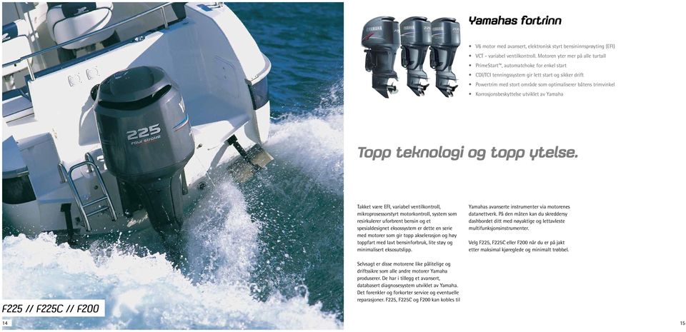 Korrosjonsbeskyttelse utviklet av Yamaha Topp teknologi og topp ytelse.