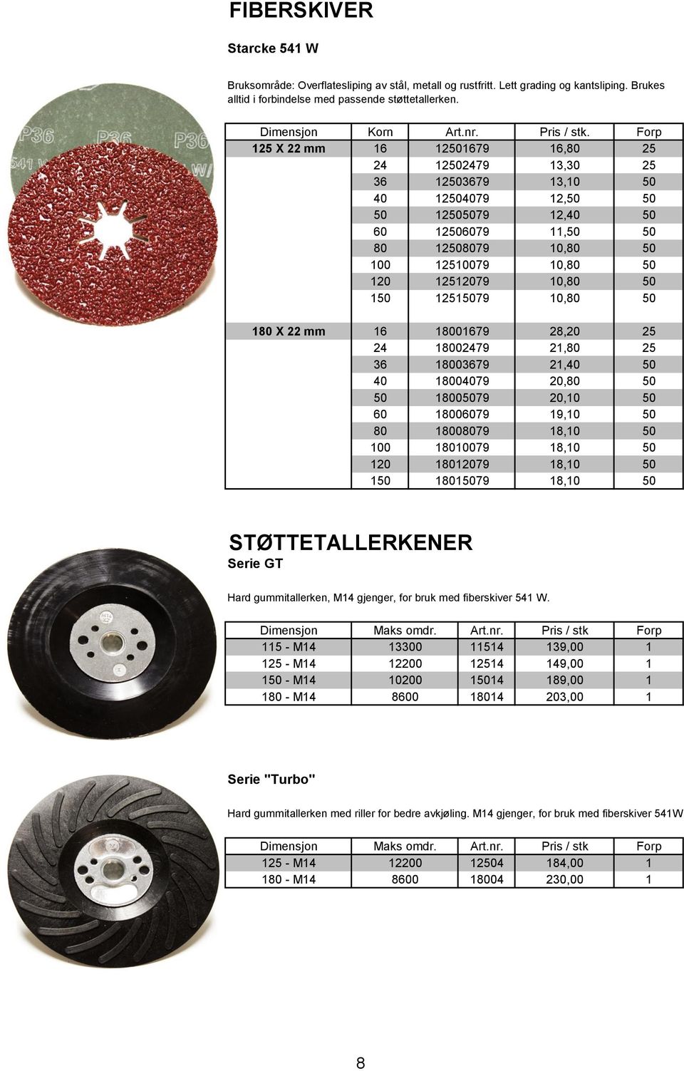 Forp 125 X 22 mm 16 12501679 16,80 25 24 12502479 13,30 25 36 12503679 13,10 50 40 12504079 12,50 50 50 12505079 12,40 50 60 12506079 11,50 50 80 12508079 10,80 50 100 12510079 10,80 50 120 12512079