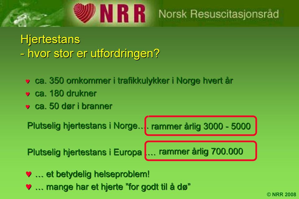 50 dør i branner Plutselig hjertestans i Norge.