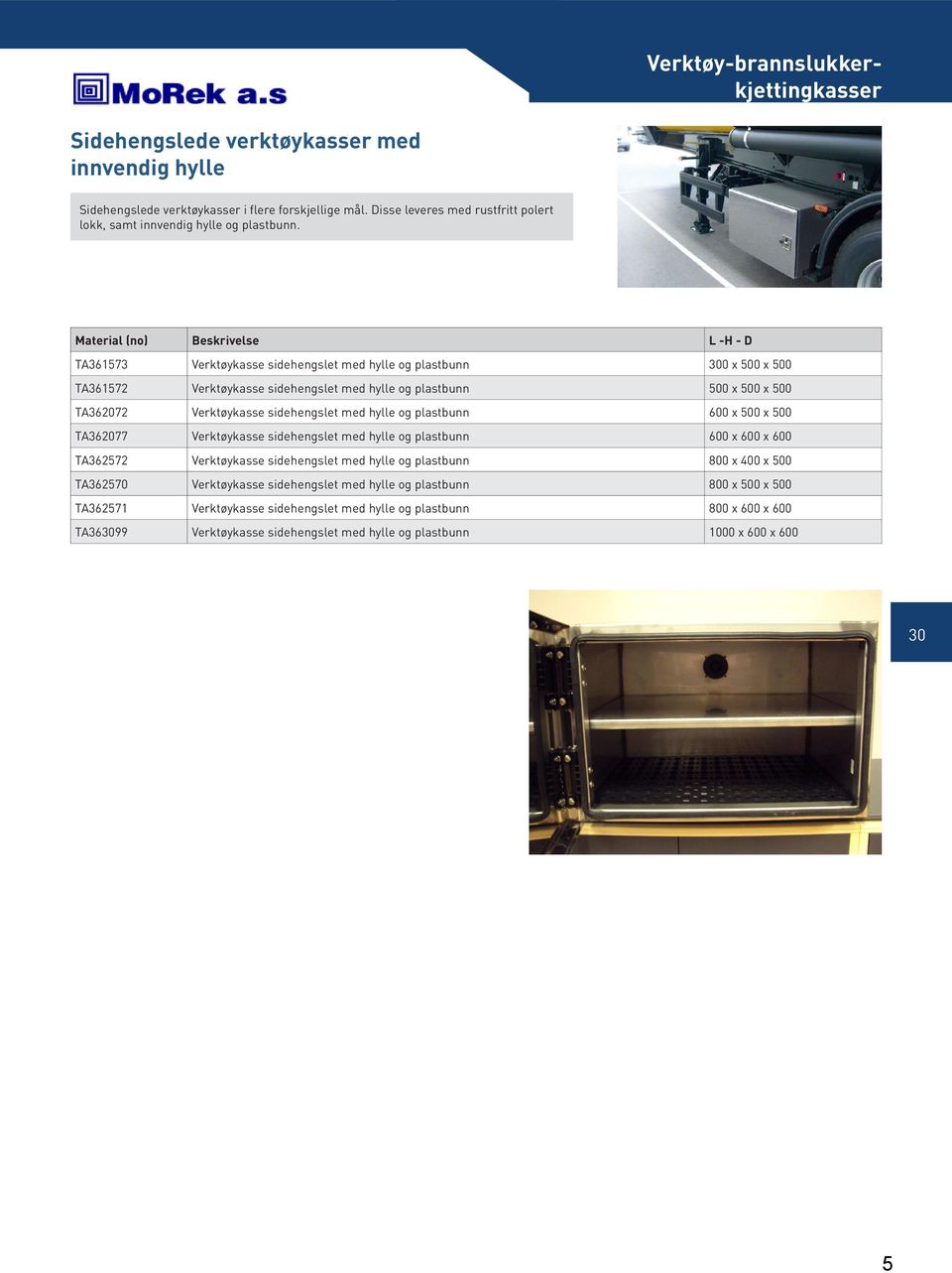 L -H - D TA361573 med hylle og plastbunn 0 x 500 x 500 TA361572 med hylle og plastbunn 500 x 500 x 500 TA362072 med hylle og plastbunn 600 x 500 x 500