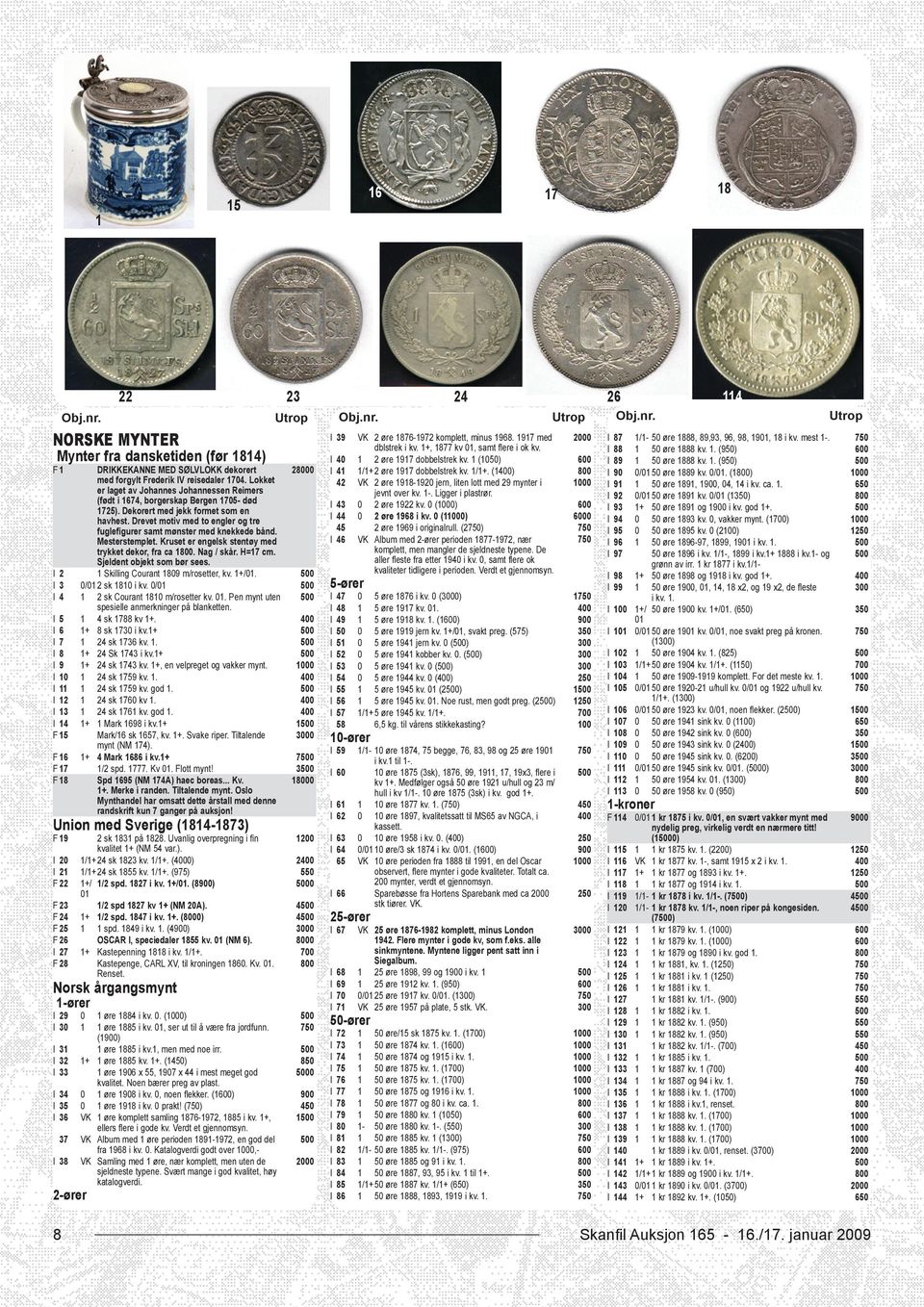 Drevet motiv med to engler og tre fuglefigurer samt mønster med knekkede bånd. Mesterstemplet. Kruset er engelsk stentøy med trykket dekor, fra ca 1. Nag / skår. H=17 cm. Sjeldent objekt som bør sees.