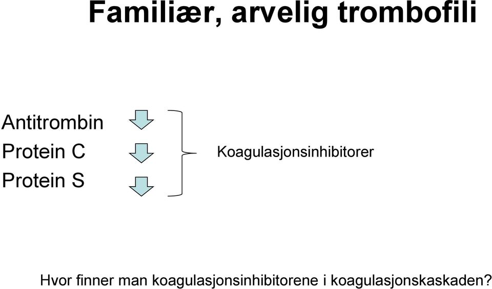 Koagulasjonsinhibitorer Hvor finner